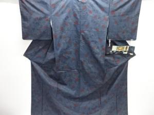 草花模様織出し本場泥大島紬着物